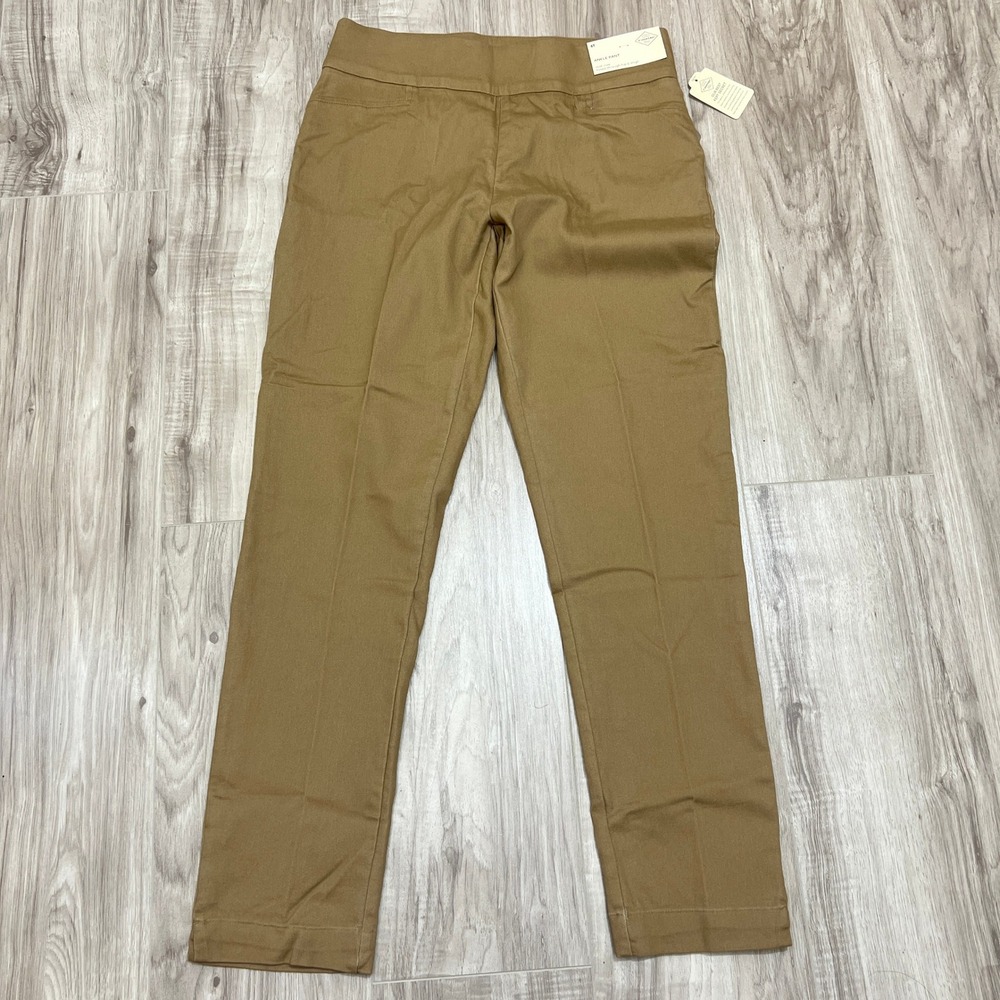 St. John's Bay Womens Tall Ankle Pull-On Tan Pant Size 6T